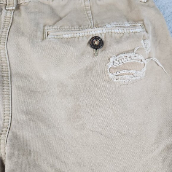 American Eagle Pants Mens 30x34 Slim Straight Chino Canvas Distressed Patched - Picture 7 of 15
